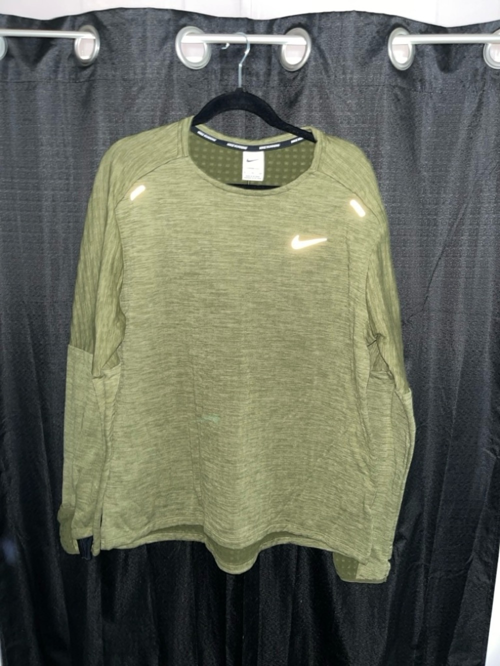 Nike Olive Green Long-Sleeve Performance Tee